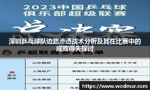 深圳乒乓球队边路渗透战术分析及其在比赛中的成败得失探讨